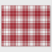 レトロな赤と白のクリスマスと新年のタータン・プレイド ラッピングペーパー (フラット)