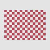 レトロな赤と白のチェック柄のホリデー 薄葉紙 (正面)