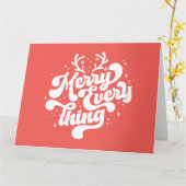 レトロな赤と白の楽しいクリスマス すべての瞬間を楽しく クリスマス カード (黄色い花)