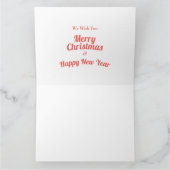 レトロな赤と白の楽しいクリスマス すべての瞬間を楽しく クリスマス カード (内部)