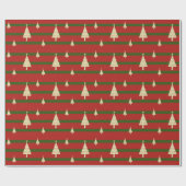 レトロな赤と緑のクリスマス ラッピングペーパー (フラット)