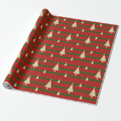 レトロな赤と緑のクリスマス ラッピングペーパー (アンロールド)