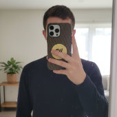 レトロな赤と緑のストライプ ゴールドサークルモノグラム入り Case-Mate iPhoneケース