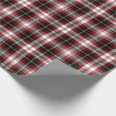 レトロな赤と黒のクリスマスと新年のタータン・プレイド ラッピングペーパー (角)