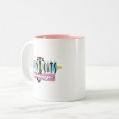 レトロな路地キャッツラウンジ看板 ツートーンマグカップ (正面左)