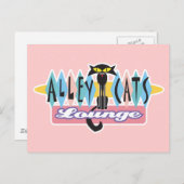 レトロな路地キャッツラウンジ看板 ポストカード (正面/裏面)