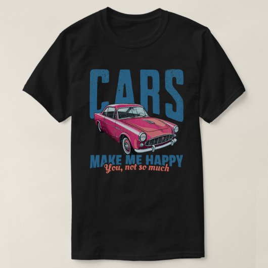 レトロな車が大好きな人必見！面白いクラシックカー Tシャツ (デザイン正面)