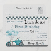 レトロな車の誕生日, ベビーシャワーの招待状 招待状 (正面/裏面)