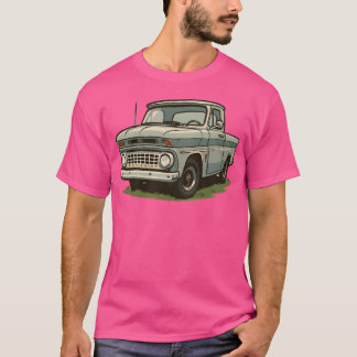 レトロな車を聞いているレトロな少年家族 Tシャツ