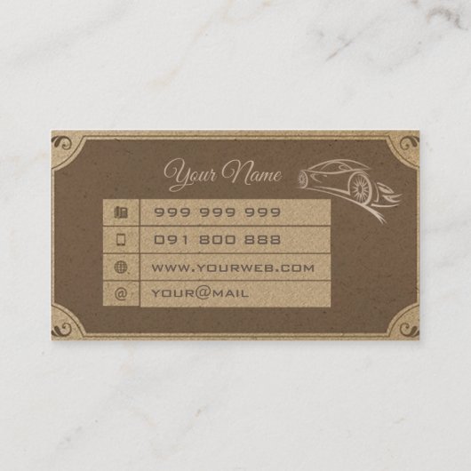 レトロな車 名刺 (裏面)