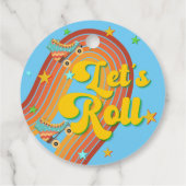 レトロな転が虹をローラースケー感謝していトしよう フェイバータグ (裏面)