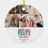 レトロな輝き ホ・ホ・ホ クリスマス セラミックオーナメント (正面)