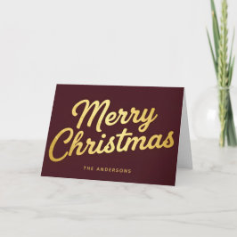 レトロな輝き メリークリスマス ゴールドフォイル シーズンカード
