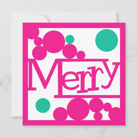 レトロな輝き メリー ホットピンクとグリーン シーズンカード (正面)