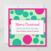レトロな輝き メリー ホットピンクとグリーン シーズンカード (裏面)