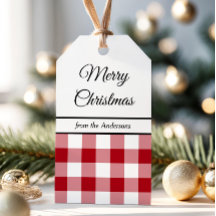 レトロな農家の赤いチェックのメリークリスマス