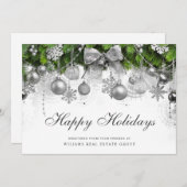 レトロな農村風クリスマスオーナメント企業向け年賀状 シーズンカード (正面/裏面)