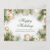 レトロな農村風クリスマスオーナメント企業年賀状 シーズンポストカード (正面)