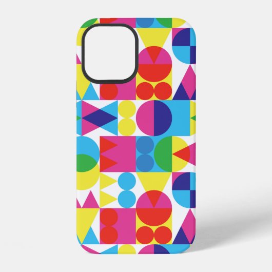 レトロな透明の形の背景 iPhoneケース (裏面)