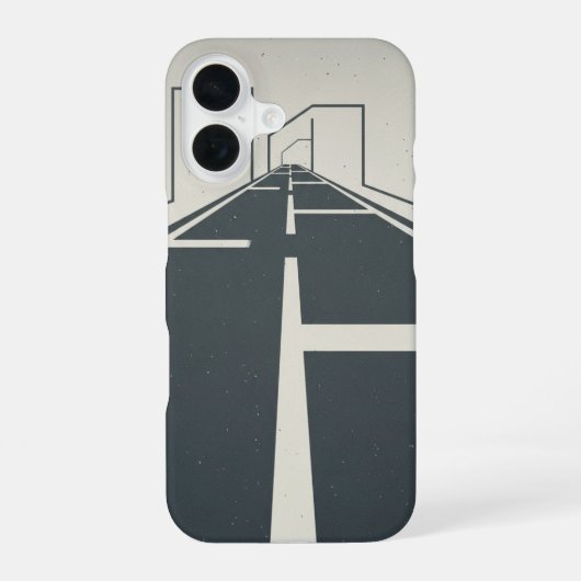 レトロな道路区切り線 iPhone 16ケース (裏面)
