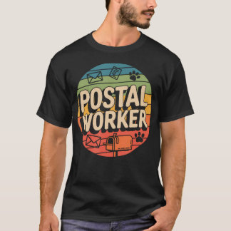 レトロな郵便配達員 日々の郵便配達 Tシャツ
