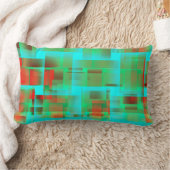 レトロな都市抽象芸術像 ランバークッション (ブランケット)