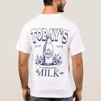レトロな酪農の今日の良い気分バックプリント Tシャツ