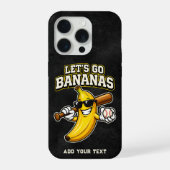 レトロな野球バナナの面白いデザイン Let's Go Bananas iPhoneケース (裏面)