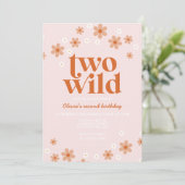 レトロな野生のデイジーボーホー2歳の誕生日 招待状 (スタンド正面)