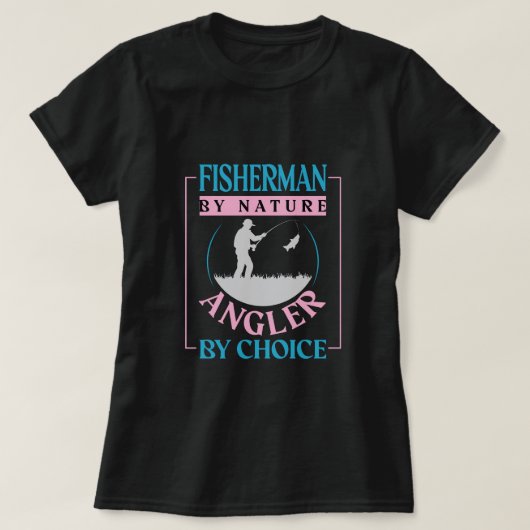 レトロな釣り人のためのグラフィックデザイン Tシャツ (デザイン正面)