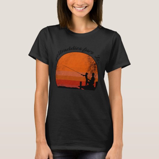 レトロな釣り仲間天使のビンテージ風デザイン Tシャツ (正面)