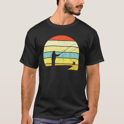 レトロな釣り好きのためのクールな釣り船 Tシャツ (正面)