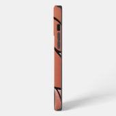 レトロな銅色ブロンズの葉模様  iPhoneケース (左側面)