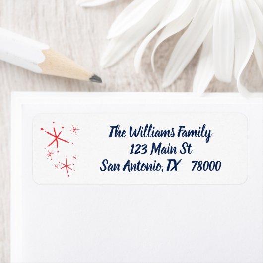 レトロな雪の結晶のクリスマス住所ラベル ラベル (インサイチュ)