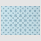 レトロな雪の結晶のブルーウォーターカラー 薄葉紙 (正面)