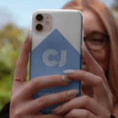 レトロな雰囲気のアクアブルーとホワイトのカスタムネーム Case-Mate iPhoneケース