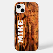 レトロな雰囲気のウッドとカスタムネーム、ミニマリストデザイン Case-Mate iPhoneケース (裏面)