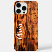 レトロな雰囲気のウッドとカスタムネーム、ミニマリストデザイン Case-Mate iPhoneケース (裏面)