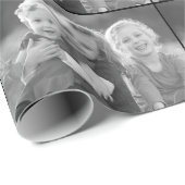 レトロな雰囲気のカスタムブラックアンドホワイト写真テキストを作成する ラッピングペーパー (ロールコーナー)