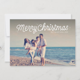 レトロな雰囲気のシンプルなクリスマススクリプトと1枚の写真 シーズンカード
