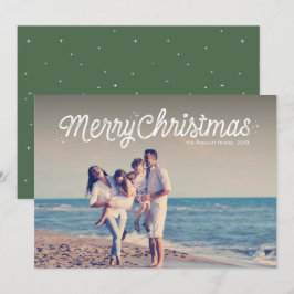 レトロな雰囲気のシンプルなクリスマススクリプトと1枚の写真 シーズンカード