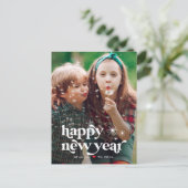 レトロな雰囲気のハッピー・ニュー・イヤー写真ポストカード シーズンポストカード (スタンド正面)