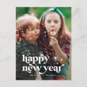 レトロな雰囲気のハッピー・ニュー・イヤー写真ポストカード シーズンポストカード (正面)