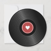 レトロな雰囲気のビニール音楽テーマ赤い結婚式の予告 招待状 (裏面)