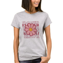 レトロな雰囲気のフラワーロゴTシャツ