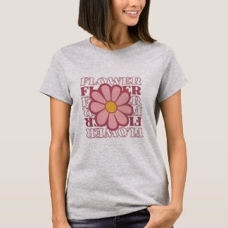 レトロな雰囲気のフラワーロゴTシャツ Tシャツ