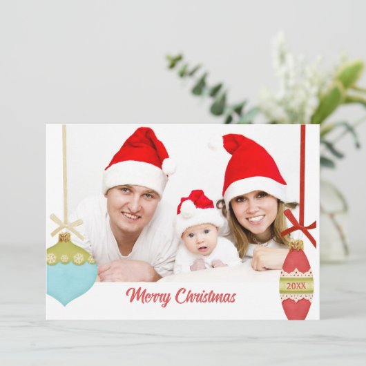 レトロな雰囲気のホリデー写真カード シーズンカード (スタンド正面)