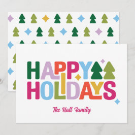 レトロな雰囲気のマルチカラーハolidayカード シーズンカード