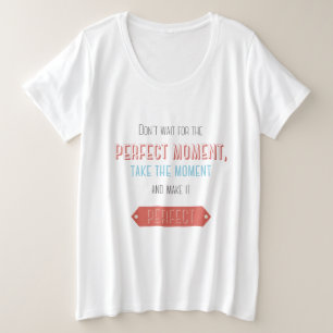 レトロな雰囲気のモチベーショナルなタイポグラフィ プラスサイズTシャツ
