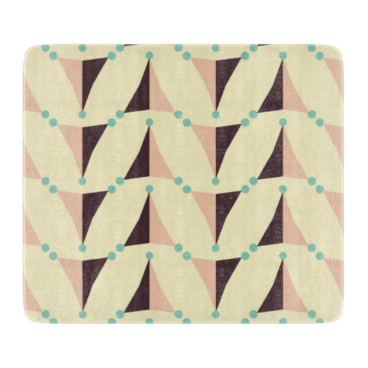 レトロな雰囲気の幾何学模様 カッティングボード (正面)